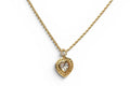 Dior Necklace Choca Vintage Heart Motif Rhinestone Gold