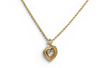 Dior Necklace Choca Vintage Heart Motif Rhinestone Gold
