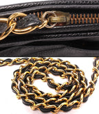 Chanel Chain Shoulder Bag Crossbody Gold Caviar Leather Bias Stitch — view 9