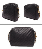 Chanel Chain Shoulder Bag Crossbody Gold Caviar Leather Bias Stitch — view 2