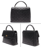 Chanel Handbag Gold Quilted Caviar Leather Single Flap — view 2