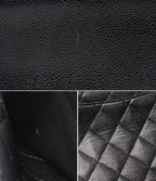 Chanel Handbag Gold Quilted Caviar Leather Single Flap — view 9