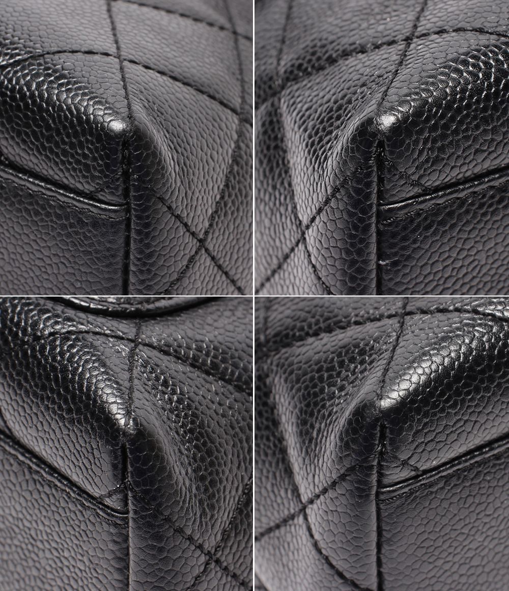 Chanel Handbag Gold Quilted Caviar Leather Single Flap — view 5