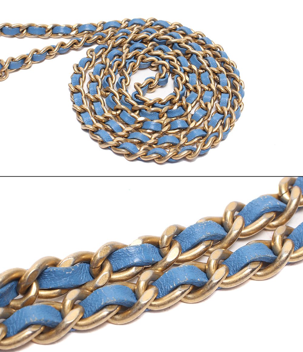 Chanel Chain Shoulder Bag Crossbody Gold Quilted Single — view 9