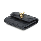 Bottega Veneta Trifold Wallet Intrecciato Andiamo Lambskin Navy — view 2