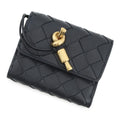 Bottega Veneta Trifold Wallet Intrecciato Andiamo Lambskin Navy