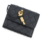 Bottega Veneta Trifold Wallet Intrecciato Andiamo Lambskin Navy