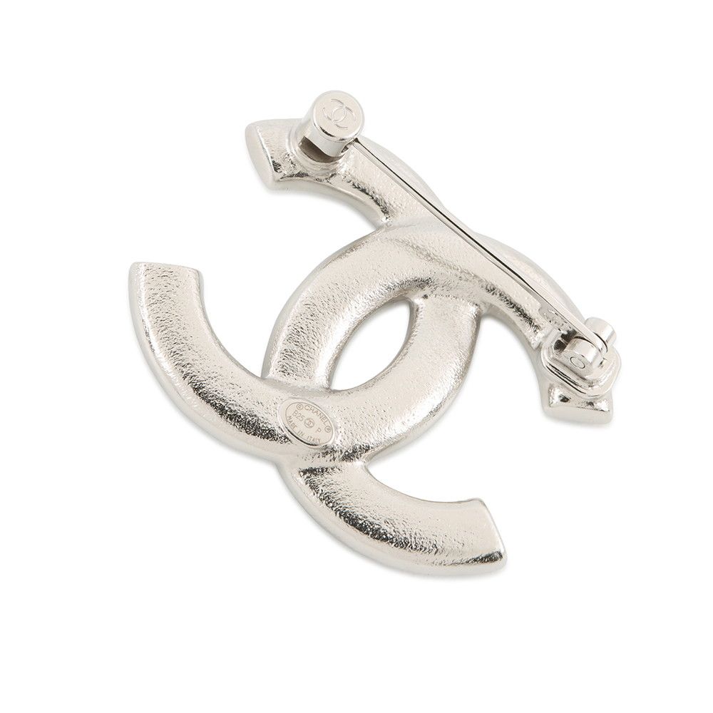 Chanel Brooch CC Logo Rhinestone Faux Pearl — view 3