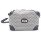 Gucci Vintage Micro GG Logo Mini Shoulder Bag Navy Leather Gold