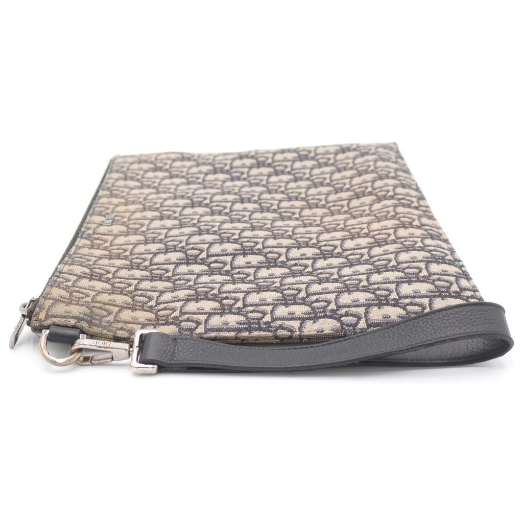 Dior White Jacquard Clutch Gray — view 3