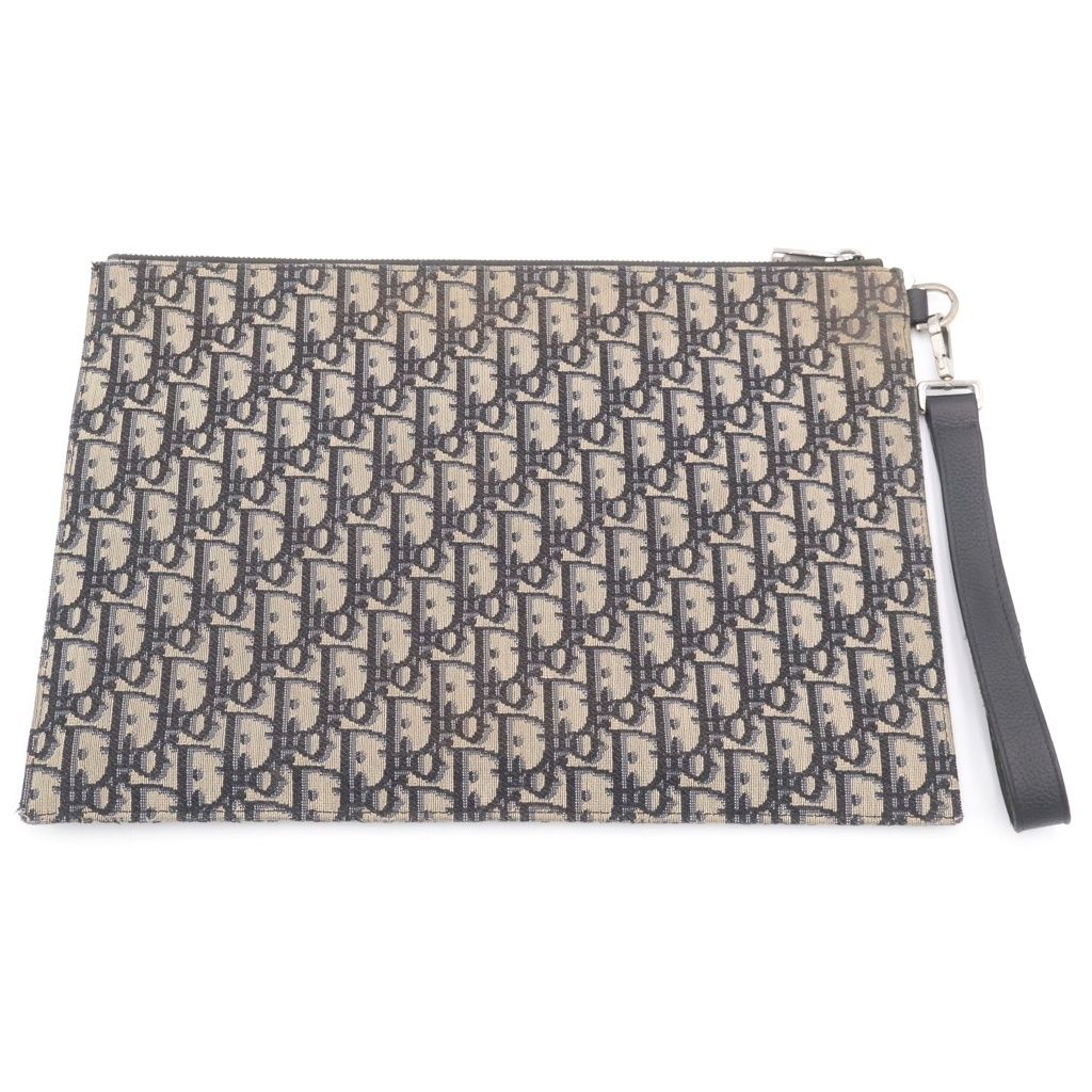 Dior White Jacquard Clutch Gray — view 2