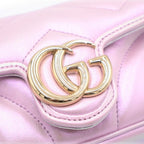 Gucci GG Marmont Mini Leather Chain Shoulder Bag Pink — view 6