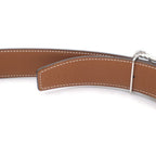 Hermes Cord Buckle Reversible Leather Belt Silver Black Brown — view 6