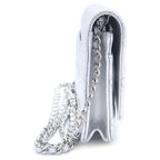 Chanel Quilted Caviar Leather Chain Wallet Shoulder Bag Silver Plate — view 3