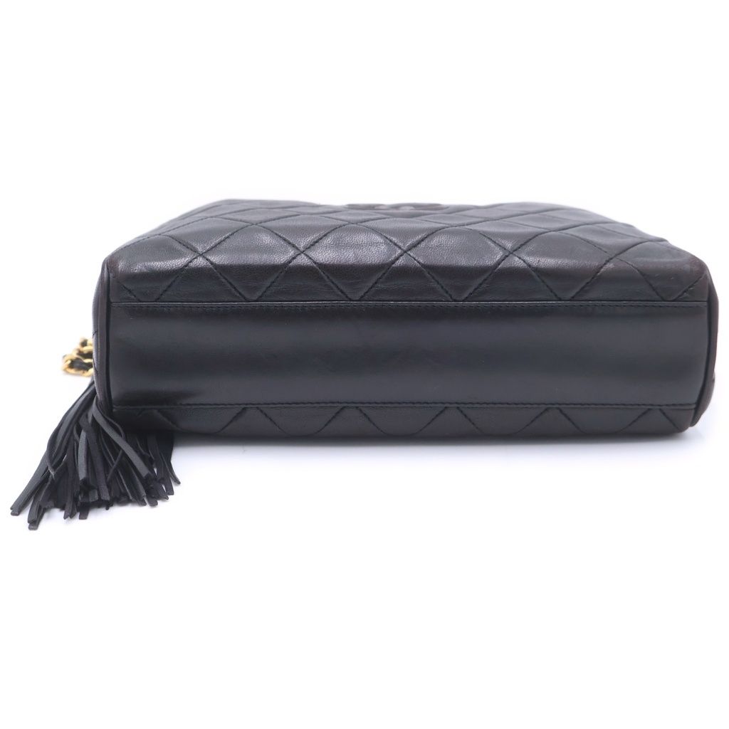 Chanel Quilted Lambskin Leather Cocobol Tassel Chain Shoulder Bag Gold Black — view 5