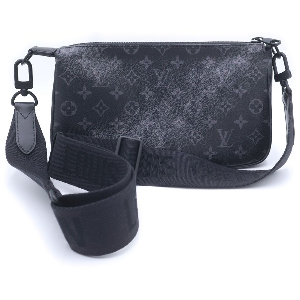 Louis Vuitton Monogram Eclipse Pochette Accessoire XL Shoulder Bag Black — view 2
