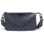 Louis Vuitton Monogram Eclipse Pochette Accessoire XL Shoulder Bag Black