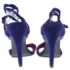 Hermes Lace Up Suede Sandals Purple — view 3
