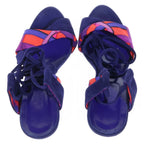 Hermes Lace Up Suede Sandals Purple — view 4