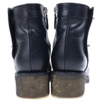 Chanel CC Logo Turnlock Leather Short Boots Black — view 3