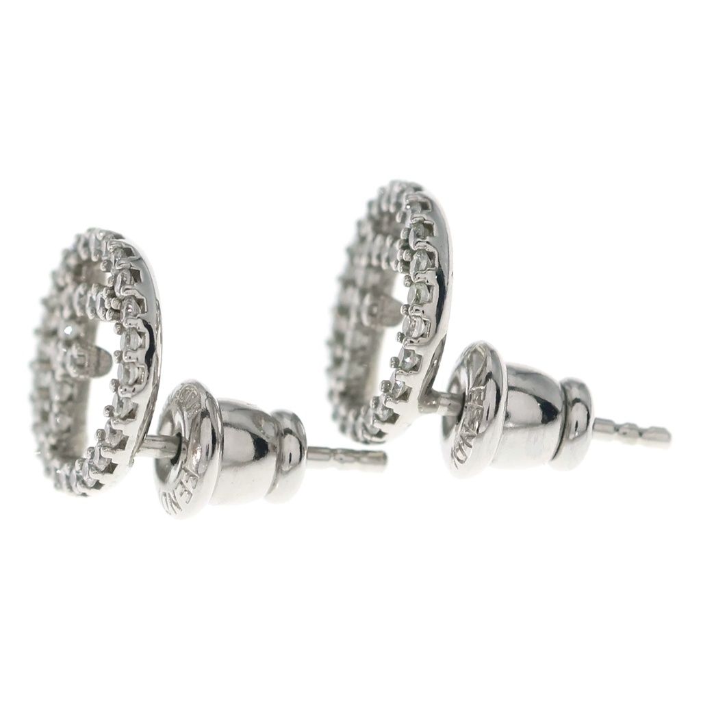 Fendi F's Rhinestone Earrings Silver — view 3