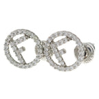 Fendi F's Rhinestone Earrings Silver