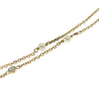 Dior CD Logo Rhinestone Pearl Necklace Pendant Chain Gold — view 5