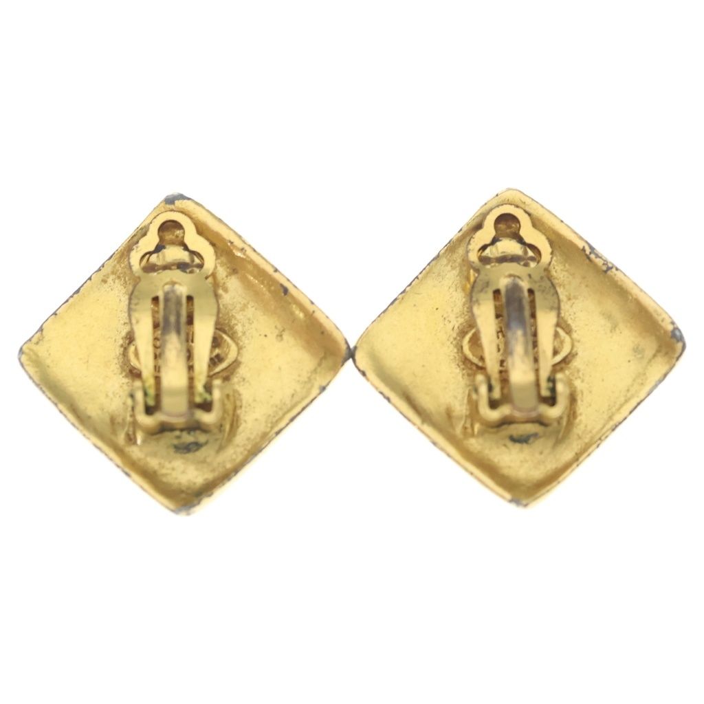 Chanel CC Logo Diamond Earrings Gold — view 2