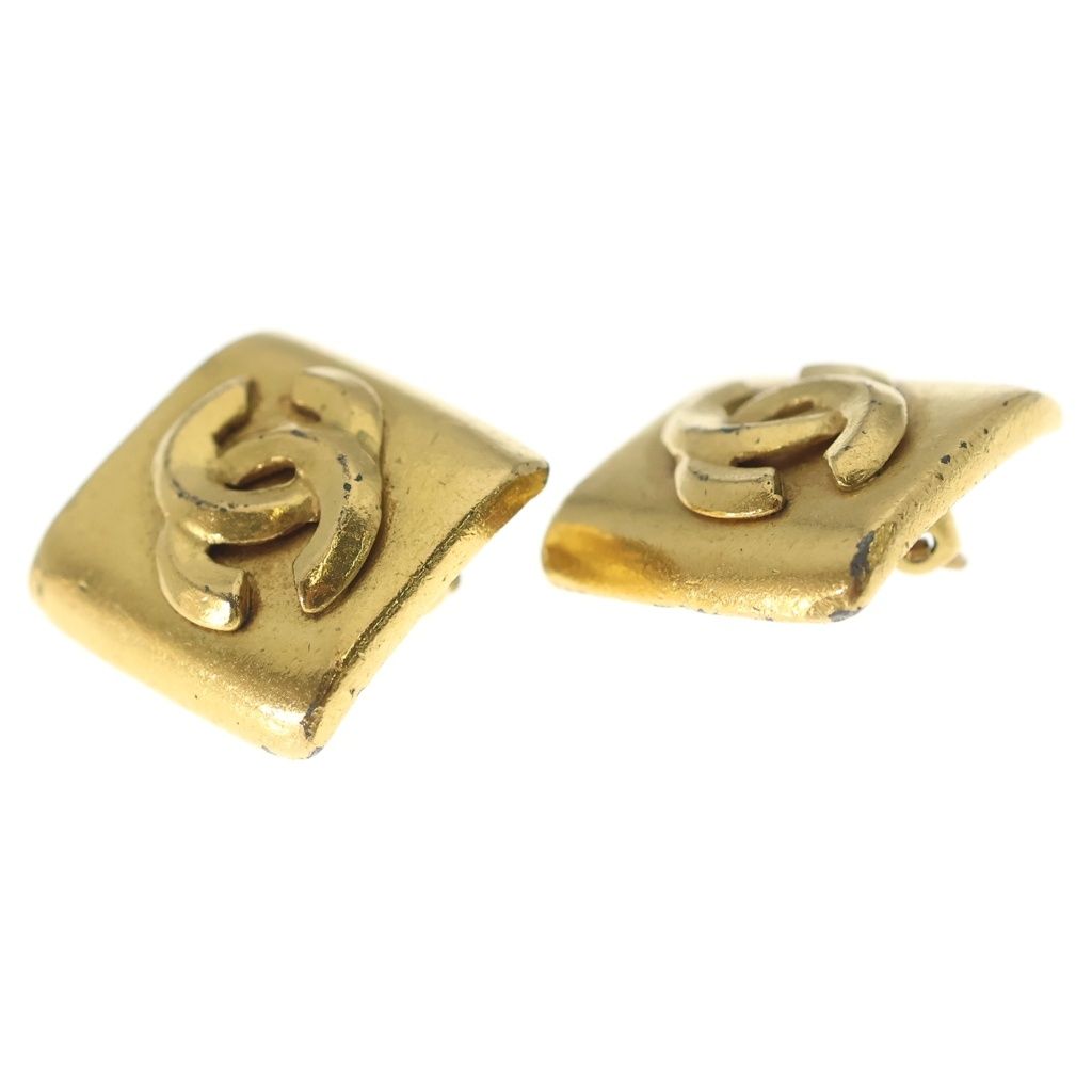 Chanel CC Logo Diamond Earrings Gold — view 4