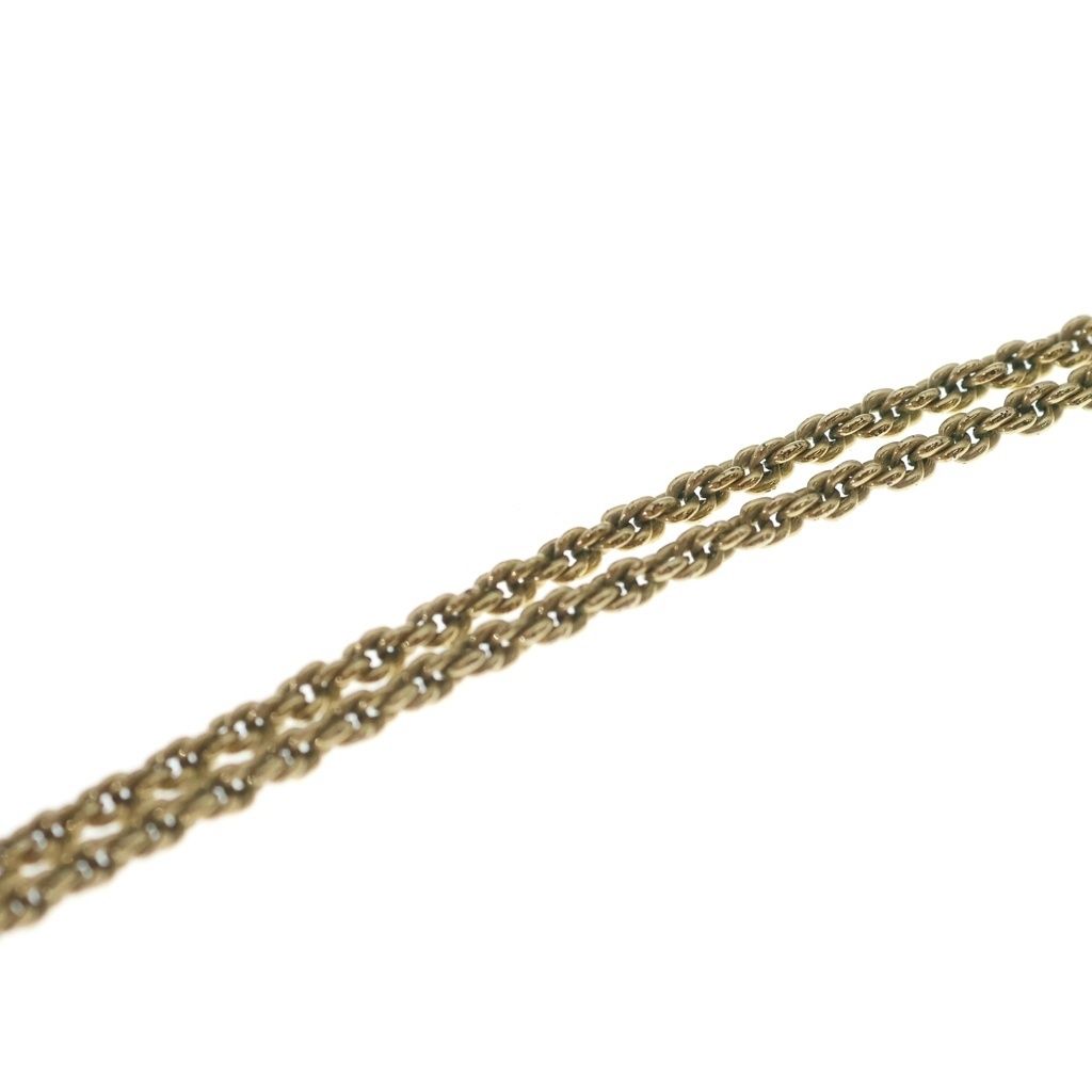 Dior Heart Motif Rhinestone Necklace Pendant Chain Gold Black — view 6