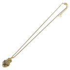 Dior Heart Motif Rhinestone Necklace Pendant Chain Gold Black — view 2