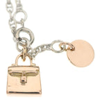 Hermes Kelly Charm Chaine D'ancre Bracelet Silver Pink Gold 750 — view 5