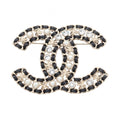 Chanel Brooch CC Logo Clover Leather