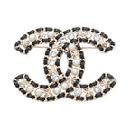 Chanel Brooch CC Logo Clover Leather