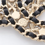 Chanel Brooch CC Logo Clover Leather — view 3