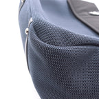 Chanel Handbag Paris Biarritz Navy Black Nylon Leather Coco Charm Mesh Tote — view 6