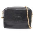 Chanel Shoulder Bag CC Logo Black Calf CC Chain
