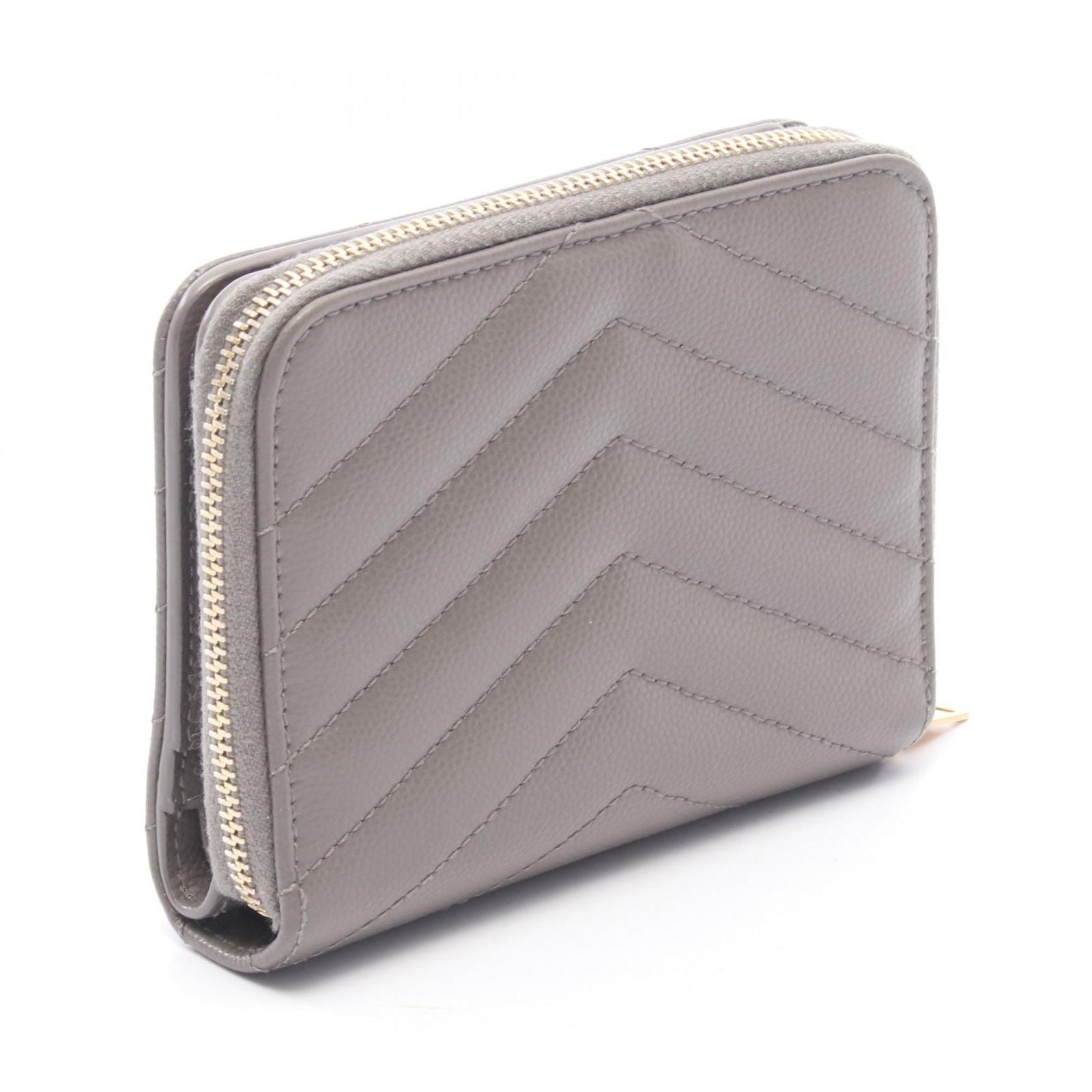 Saint Laurent Paris Bifold Wallet Monogram Gray Leather Cassandra — view 2