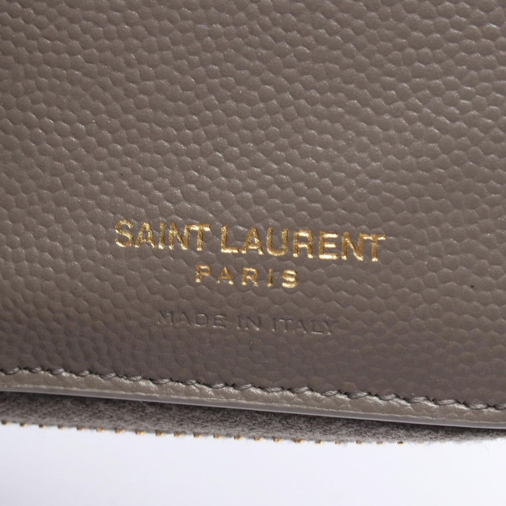 Saint Laurent Paris Bifold Wallet Monogram Gray Leather Cassandra — view 4