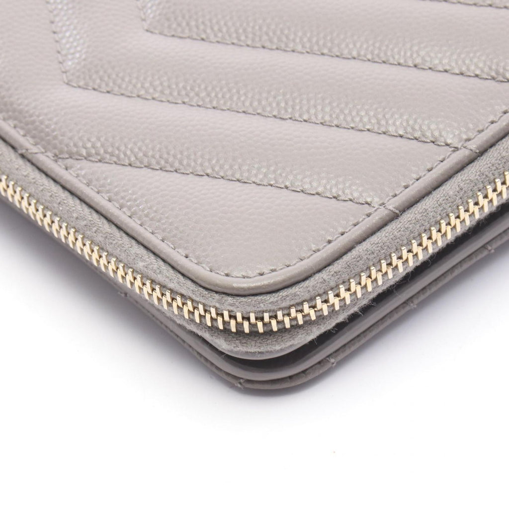 Saint Laurent Paris Bifold Wallet Monogram Gray Leather Cassandra — view 7