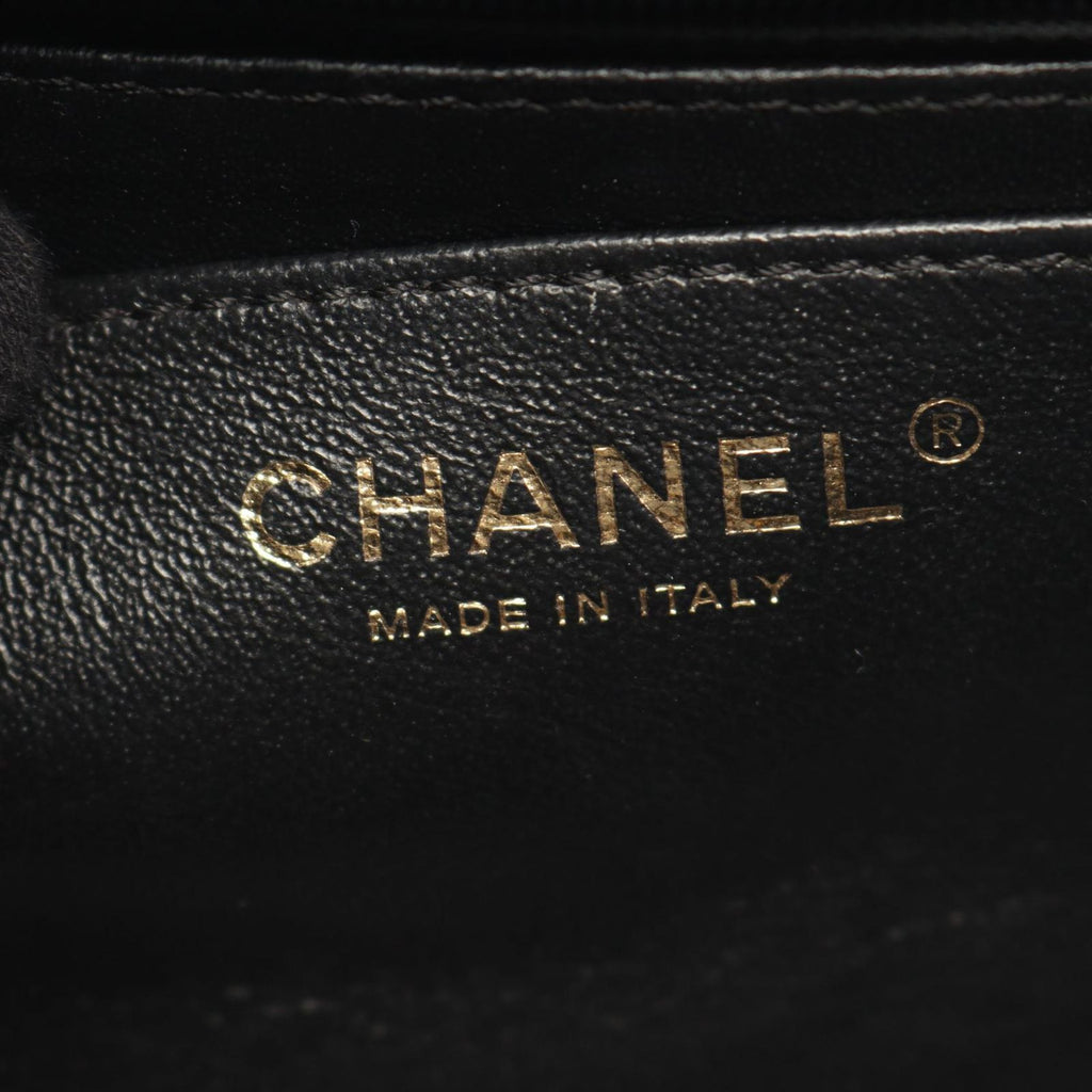 Chanel Shoulder Bag Blanc Stitch 2-Way Black Lambskin Chez Top Handle Chain — view 4