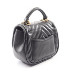 Chanel Shoulder Bag Blanc Stitch 2-Way Black Lambskin Chez Top Handle Chain — view 2