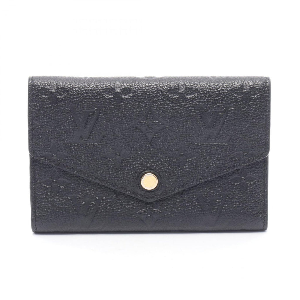 Louis Vuitton Trifold Wallet Portefeuille Compact Noir Leather Curille