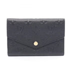 Louis Vuitton Trifold Wallet Portefeuille Compact Noir Leather Curille