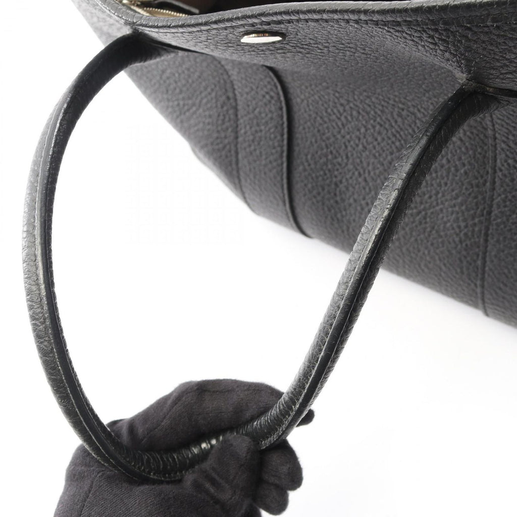 Hermes Tote Garden Party PM Steeple Quadrige Black Leather — view 8