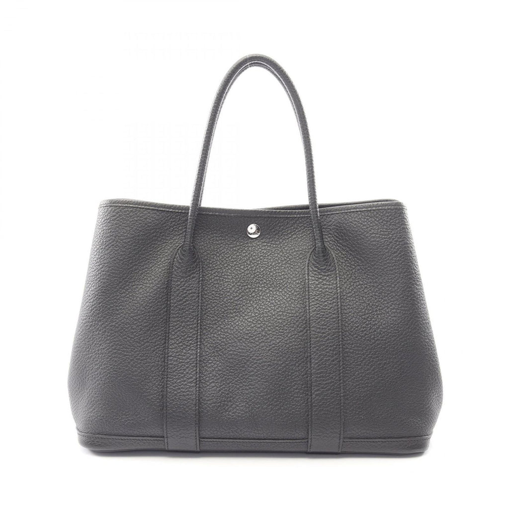 Hermes Tote Garden Party PM Steeple Quadrige Black Leather