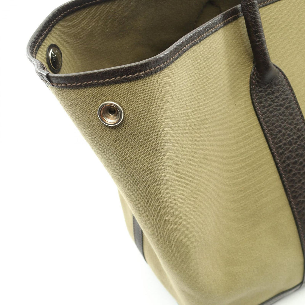 Hermes Tote Garden Party PM Khaki Ebene Canvas Leather — view 9