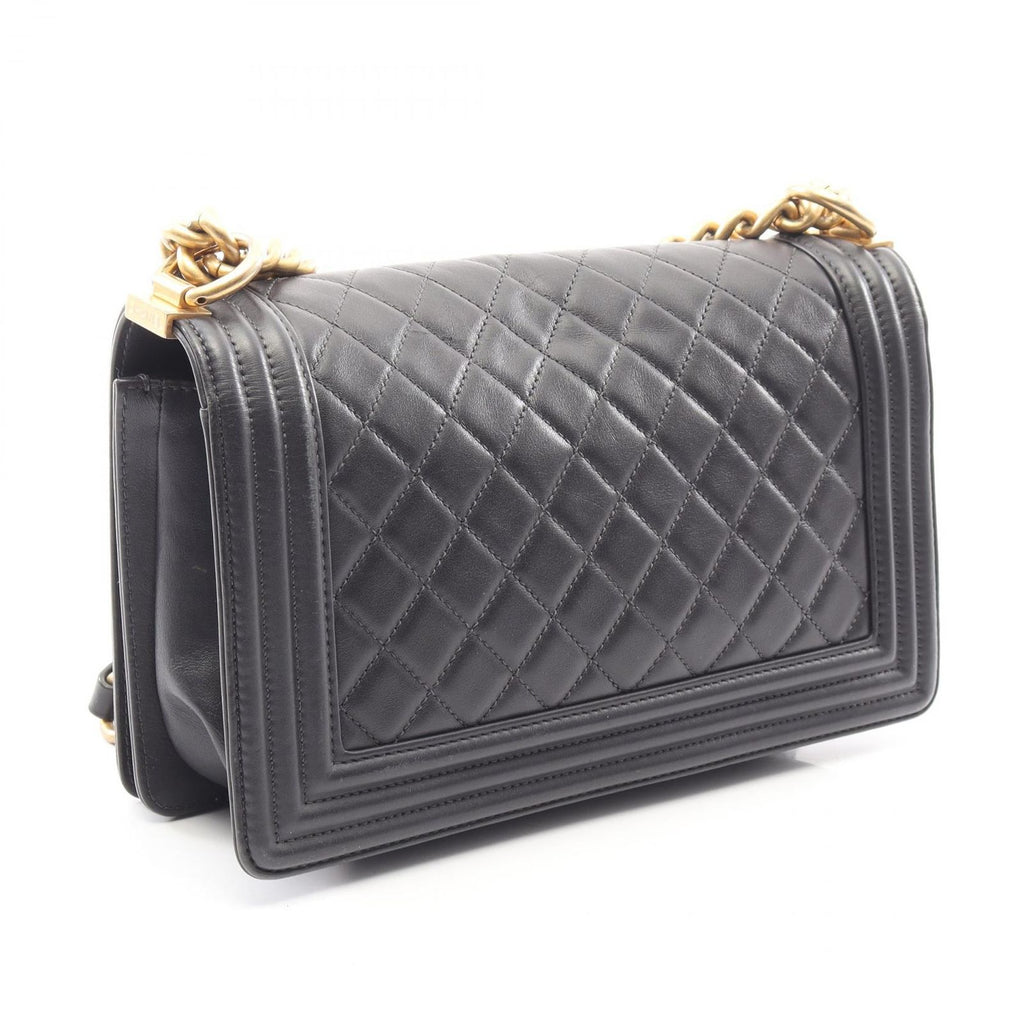Chanel Shoulder Bag Charcoal Gray Lambskin Chain — view 2