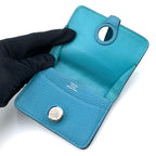Hermes Dogon Coin Case Taurillon Leather Blue Card Silver — view 3