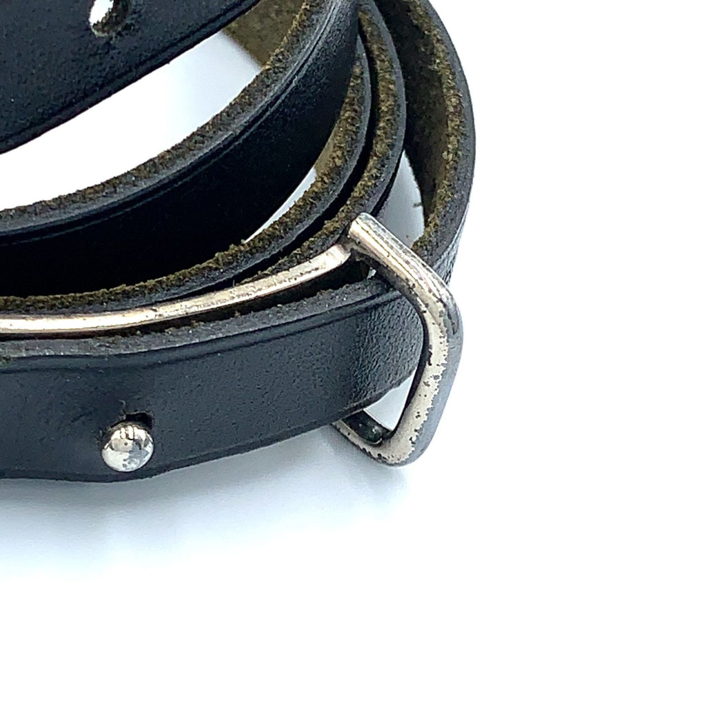 Hermes Hapi 2 Leather Black Bracelet Silver — view 7